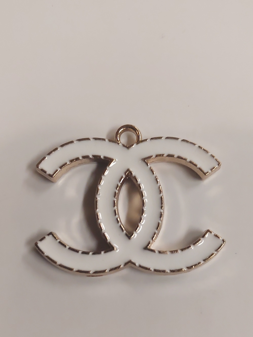White Logo Pendant Charm Necklace - Luxury Inspired